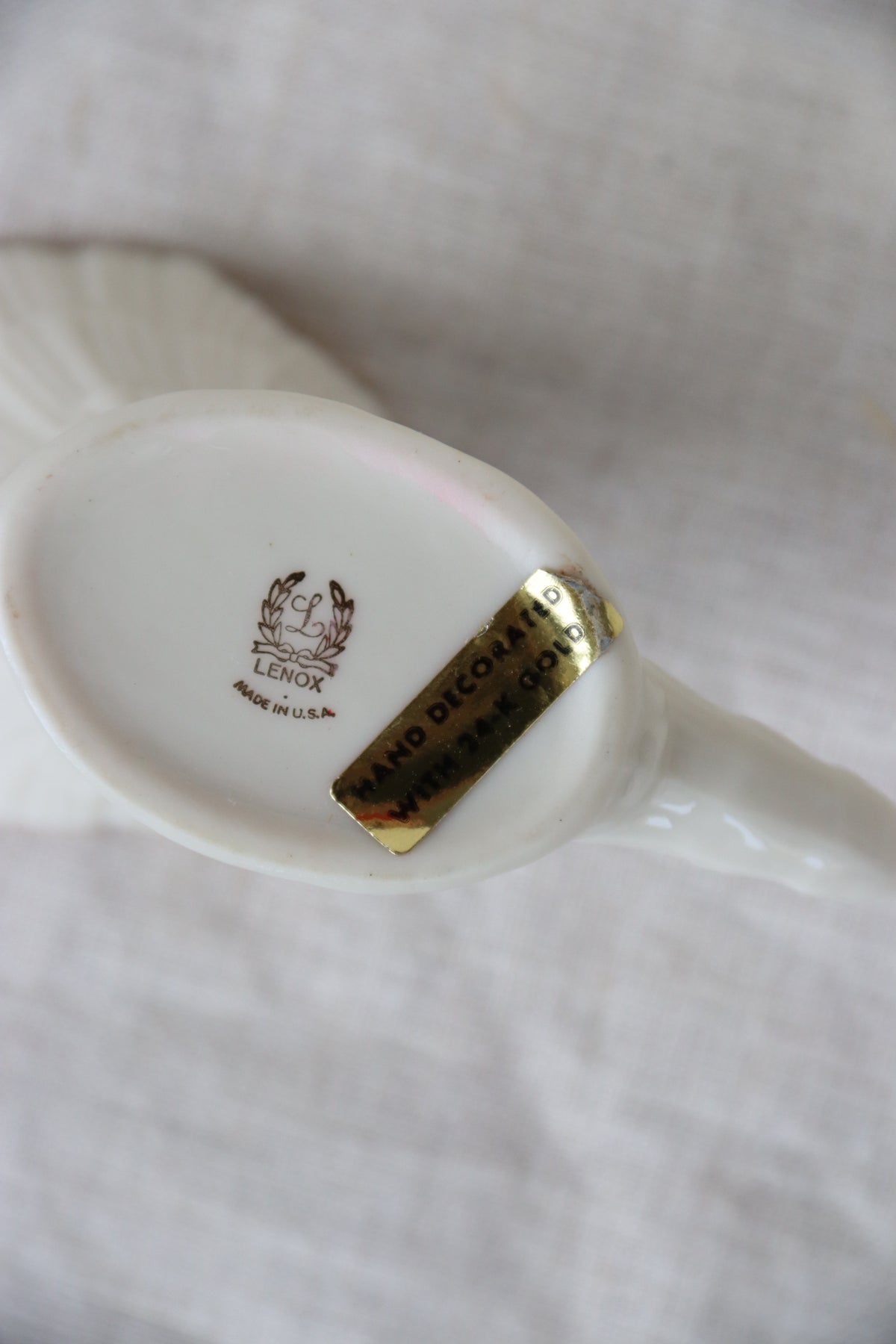 Lenox Gold Rim Cornucopia Mini Vase