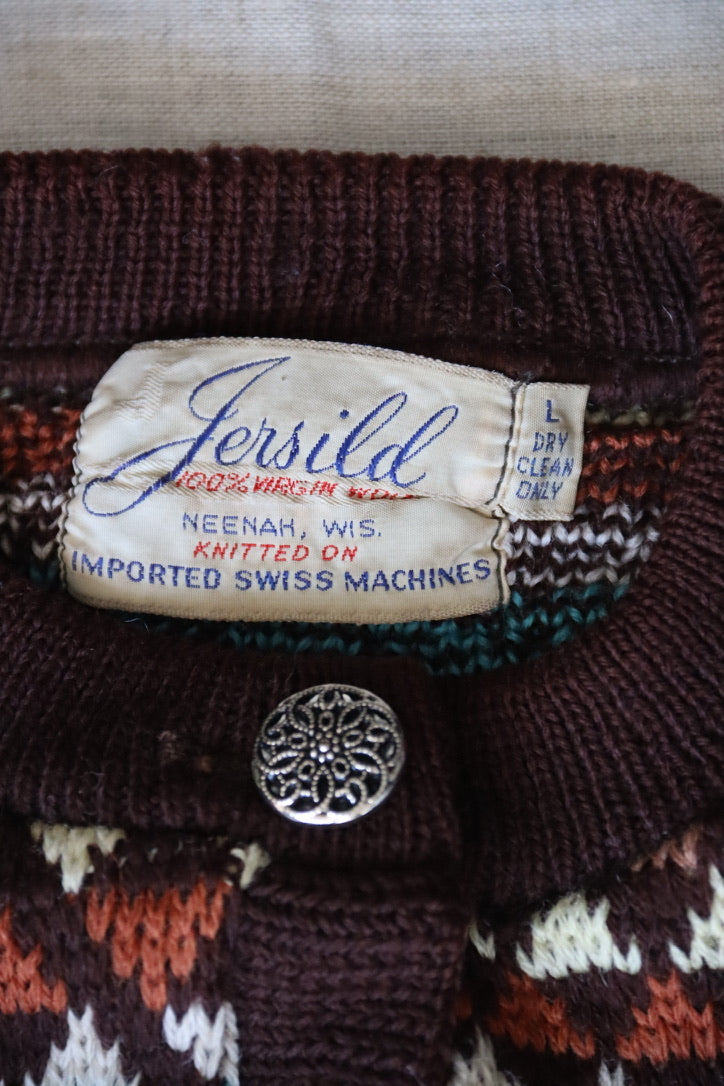 Vintage 50s Jersild Brown Wool Sweater