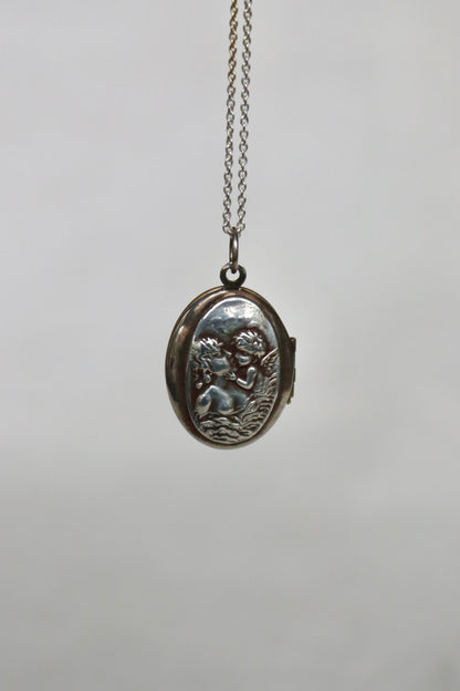 Sterling Silver Mother and Child Locket Pendant