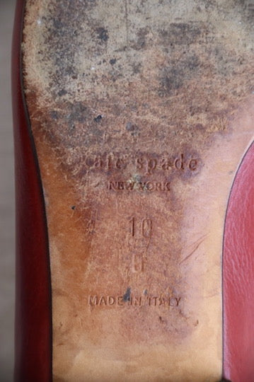 Kate Spade Red Leather Loafers - 10