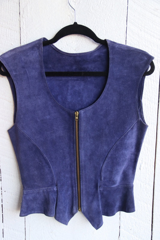 Vintage Purple Leather Top