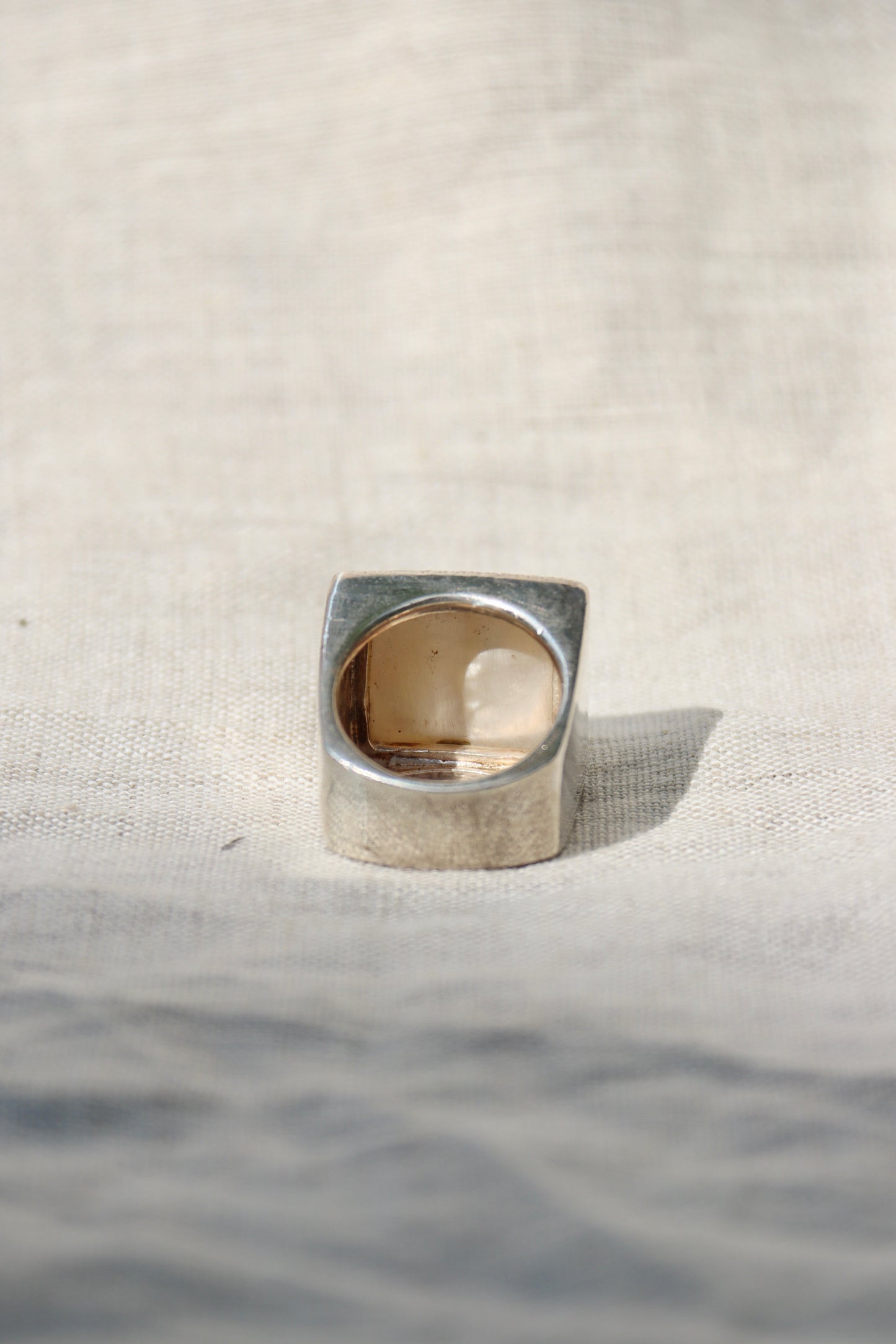 Square Mother of Pearl Sterling Silver Ring