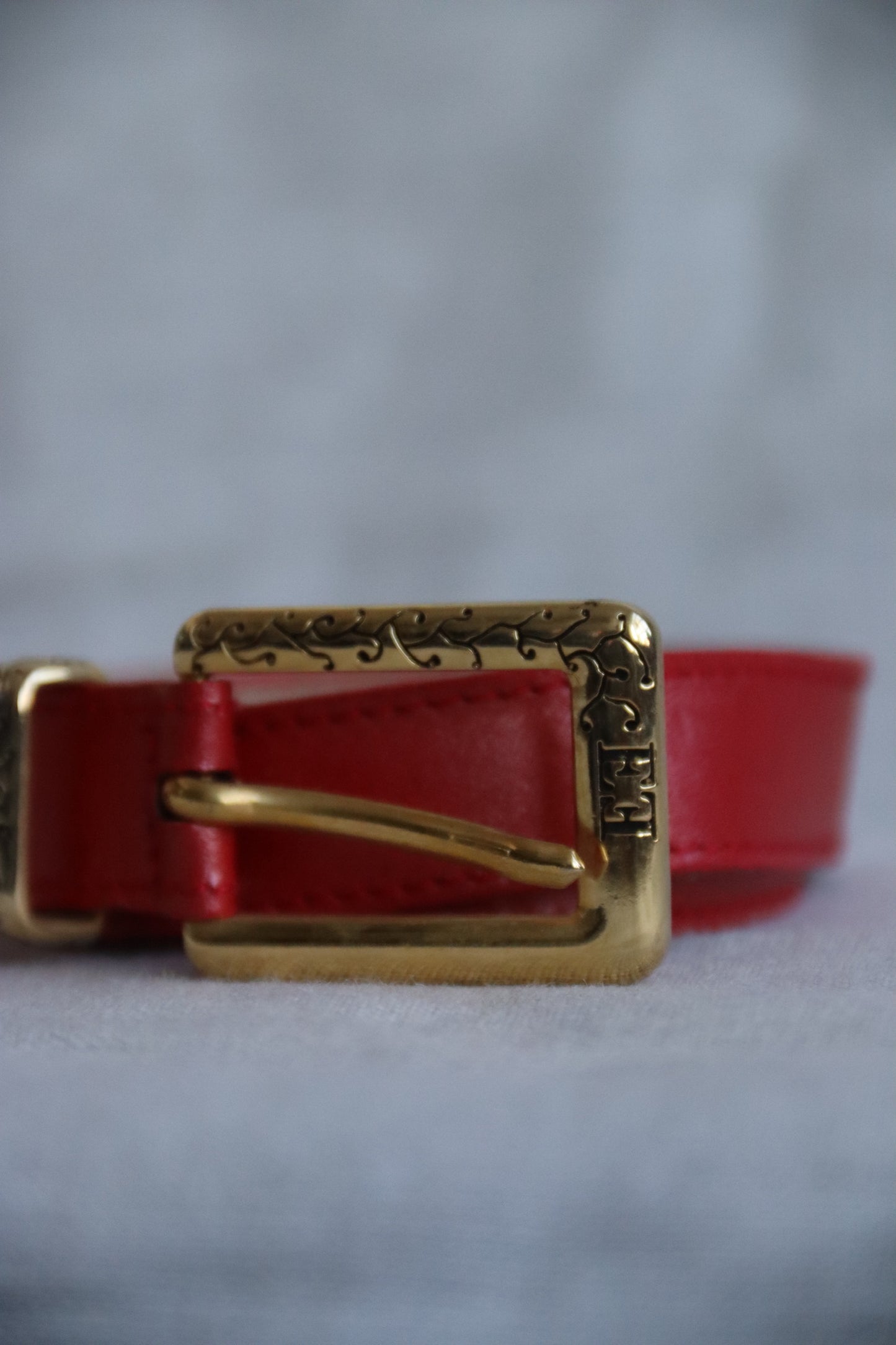 Vintage Escada Red Leather Belt - 36