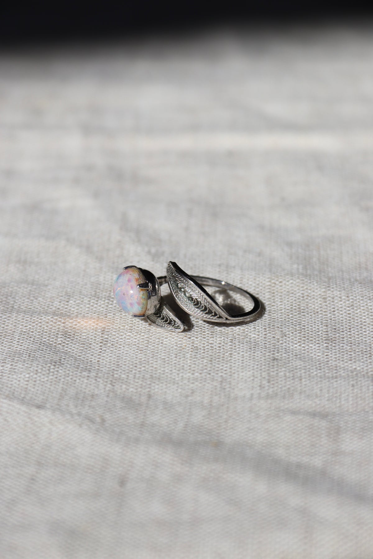 Opal sterling silver ring
