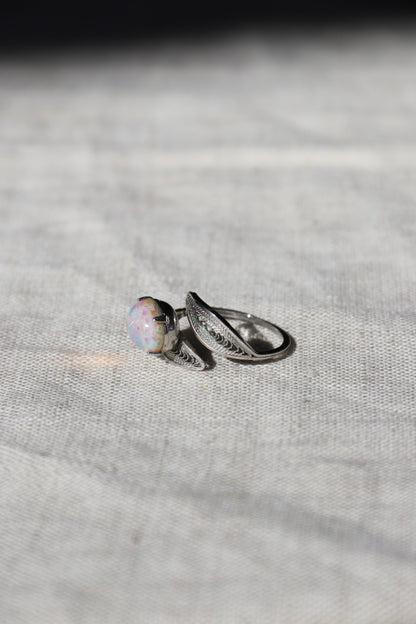 Opal sterling silver ring