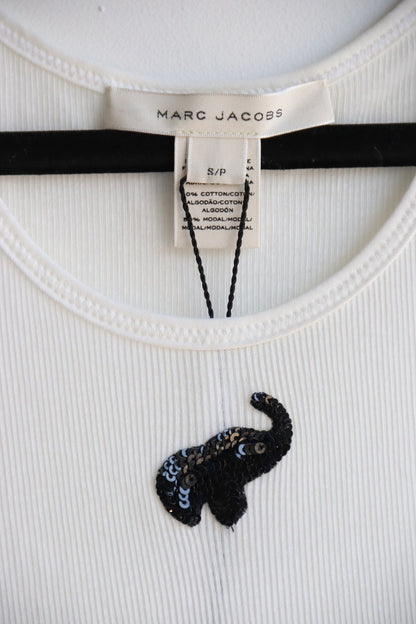 Marc Jacobs White Tank Top with Black Elephant - NWT