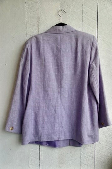 Lavender Purple Linen Suit Jacket - As Is