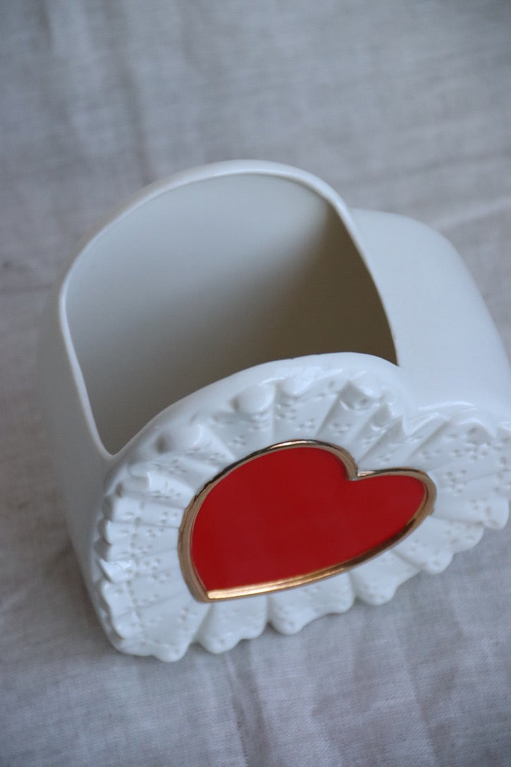 Ceramic Lace Heart Vase