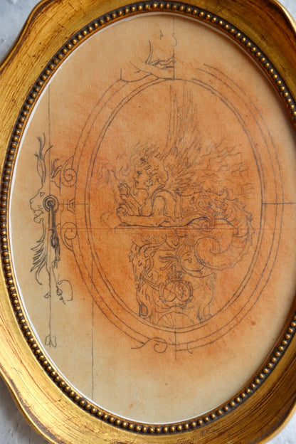 Vintage Oval Drawing