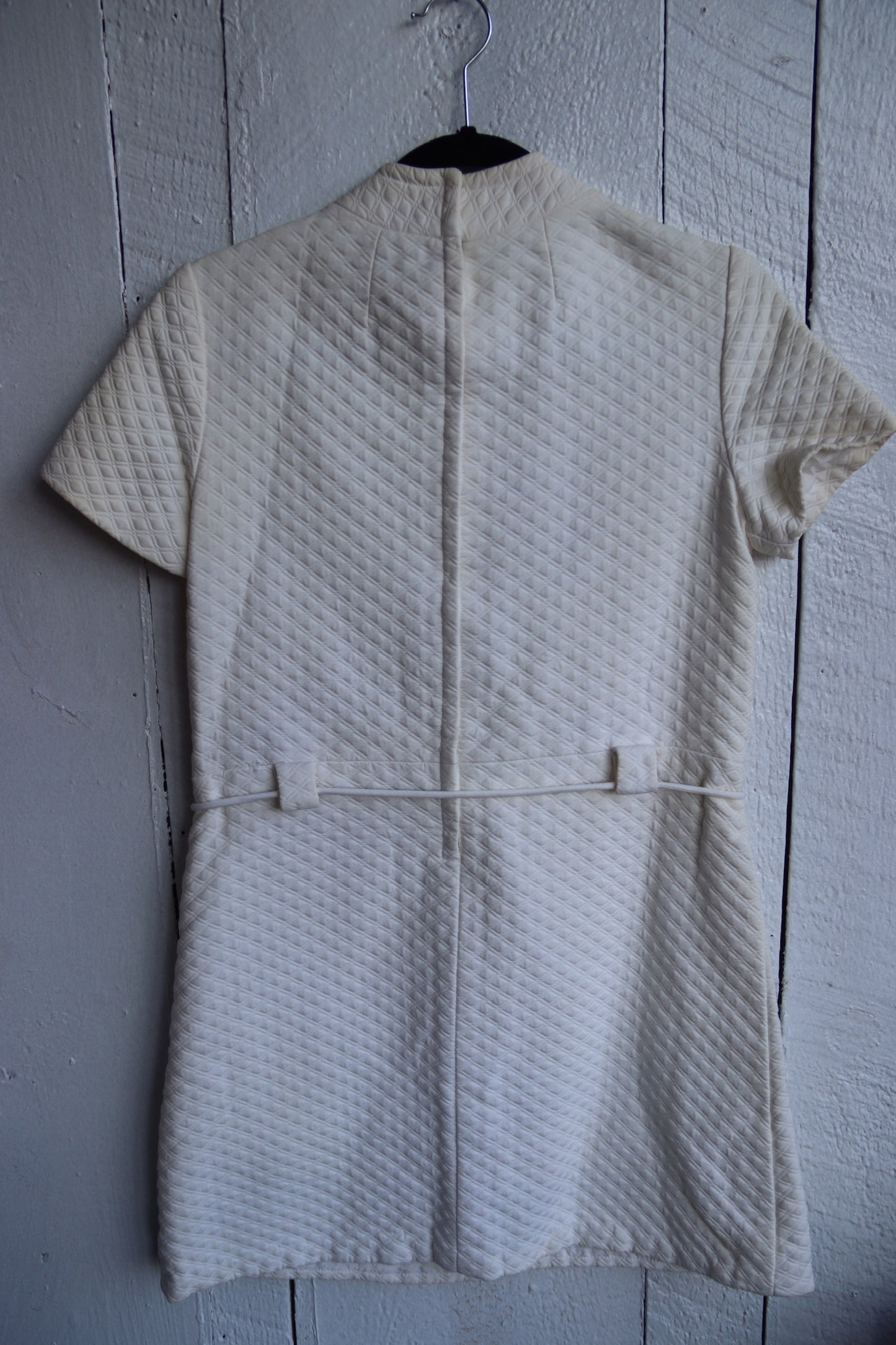 Vintage White Dress with Gold Buttons