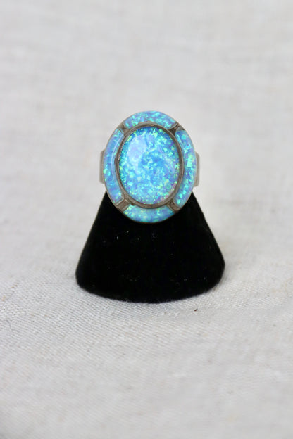Ted Ott Sterling Silver opal ring