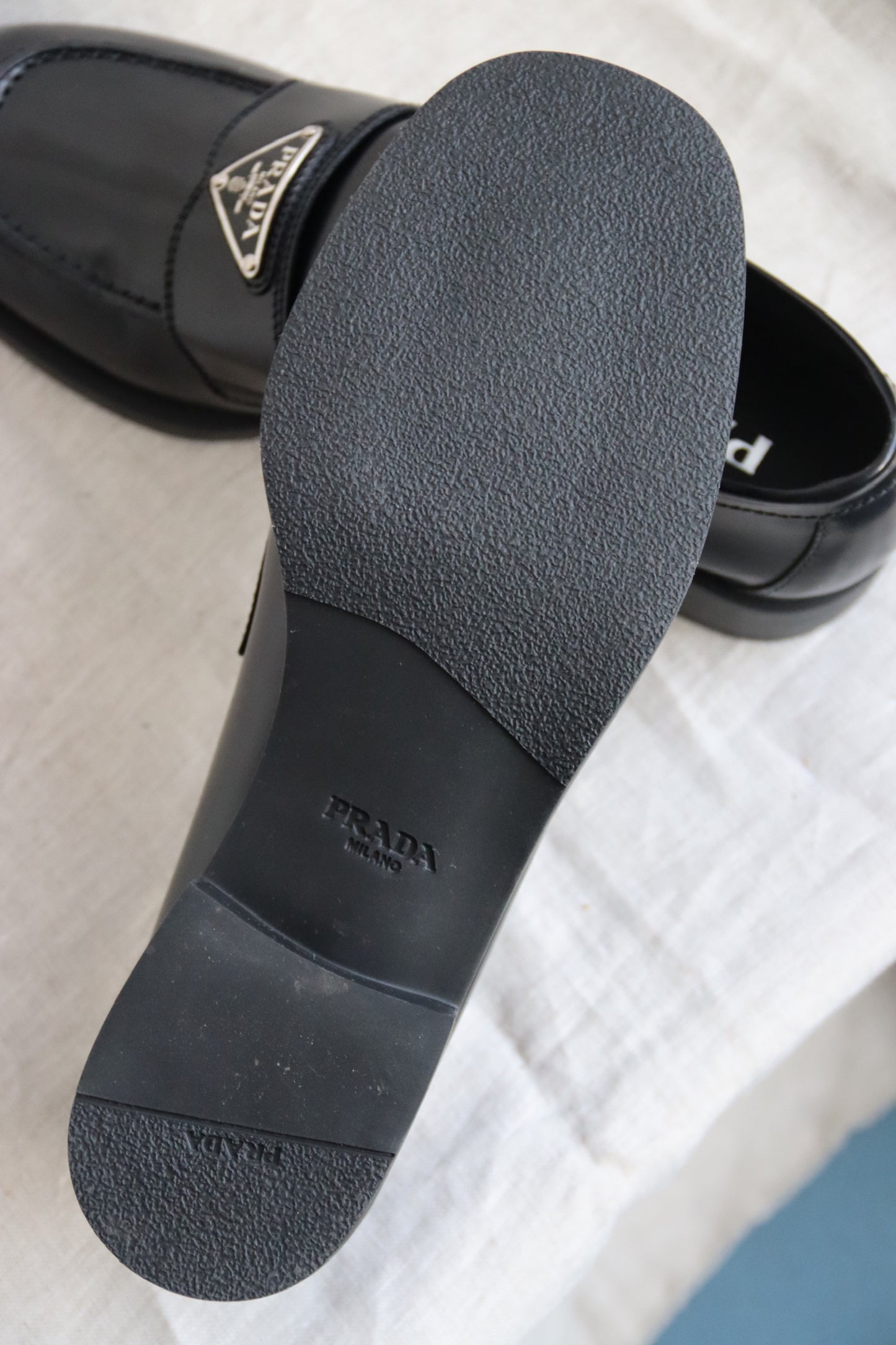 Prada Black Patent Leather Loafers - 7.5