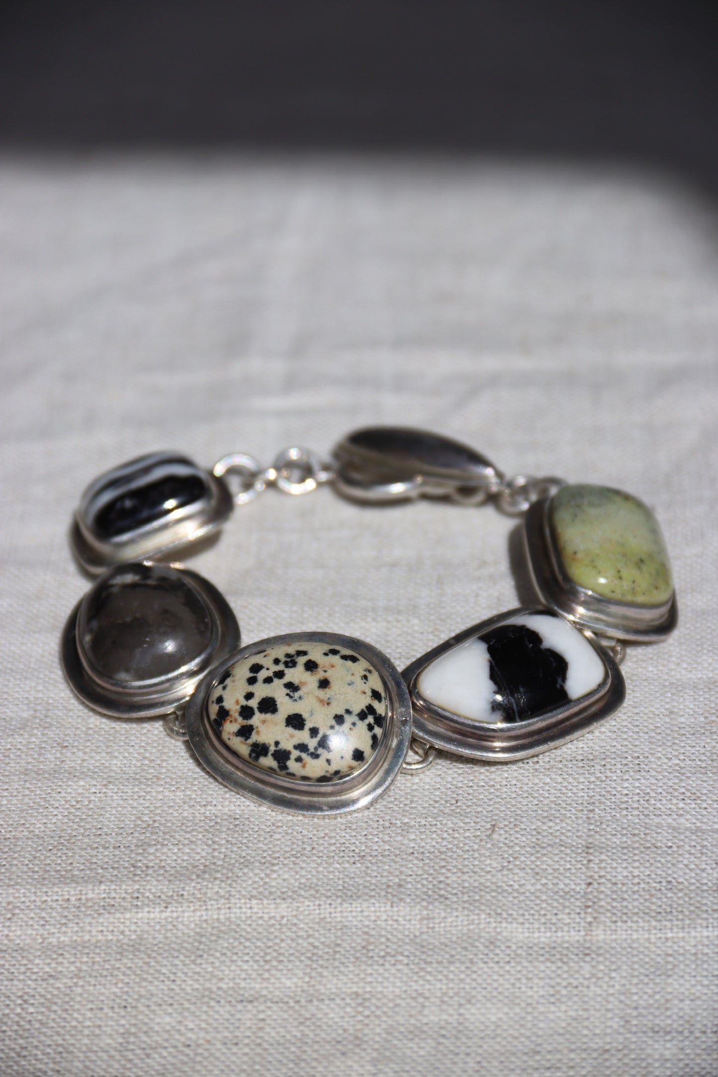 Silpada Sterling Silver and Natural Jasper Stone Bracelet