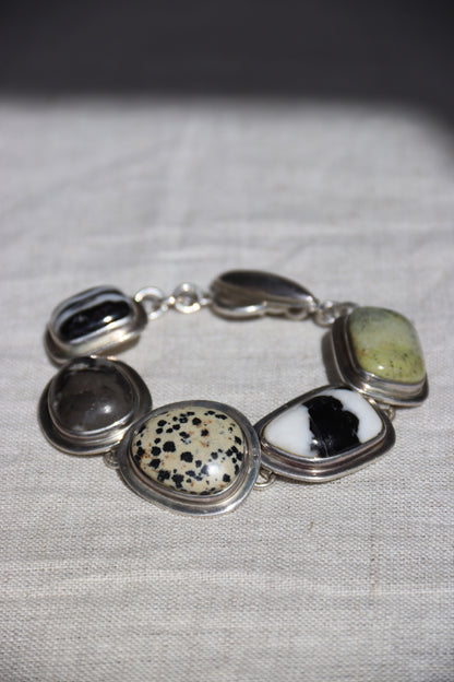 Silpada Sterling Silver and Natural Jasper Stone Bracelet