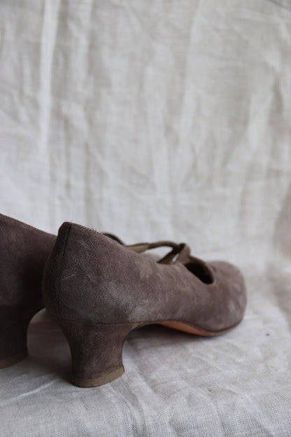 Grey Ferragamo Heels