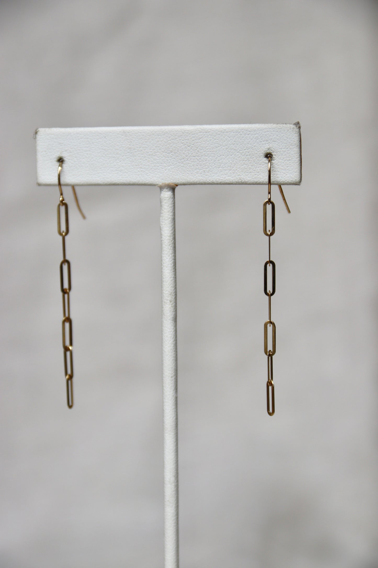 Paperclip Earrings - 10K Yellow Gold