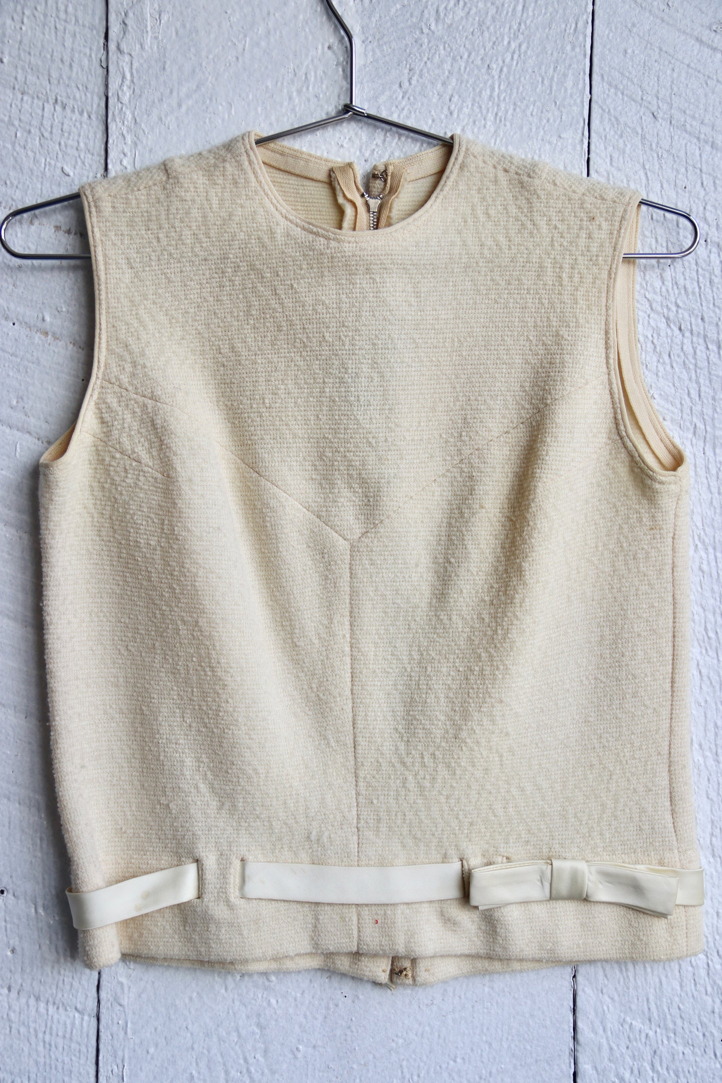 Vintage 60s Marshall Field and Company White Wool Top