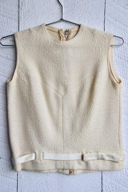 Vintage 60s Marshall Field and Company White Wool Top