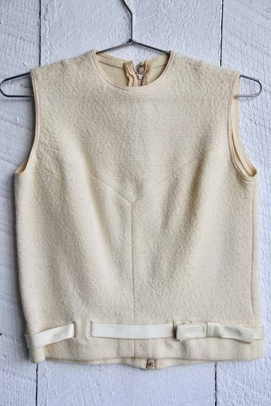 Vintage 60s Marshall Field and Company White Wool Top