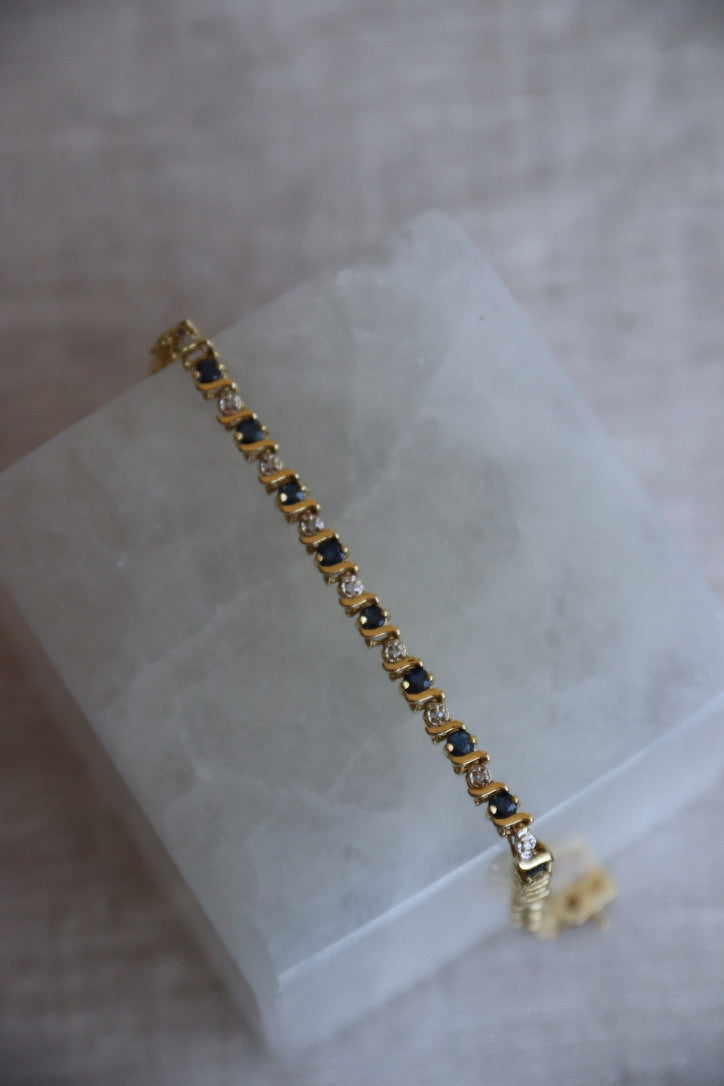 14K Sapphire and Diamond Bracelet