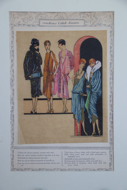Original French Art Deco 1920s Fashion Pochoir Prints