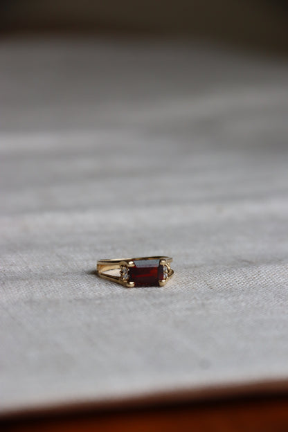 Garnet and Diamond Ring