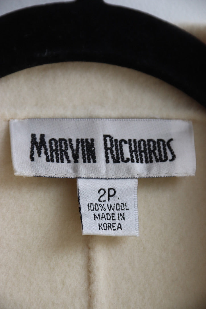 Marvin Richards White Wool Coat