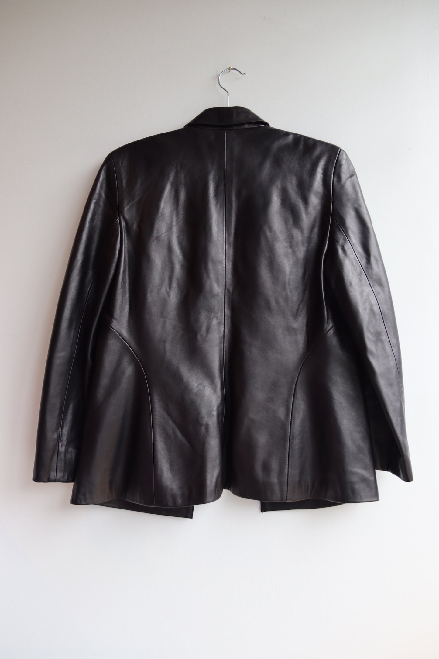 Cole Haan City Black Leather Coat