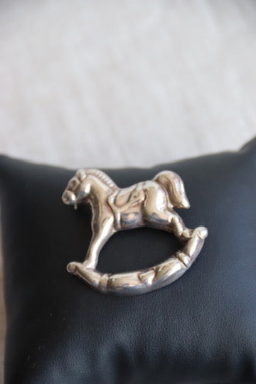 Sterling Silver Rocking Horse Pin