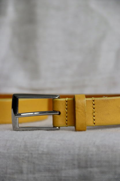 Vintage J. Crew Yellow Leather Belt