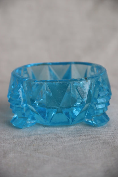 Miniature Blue Glass Salt Cellar
