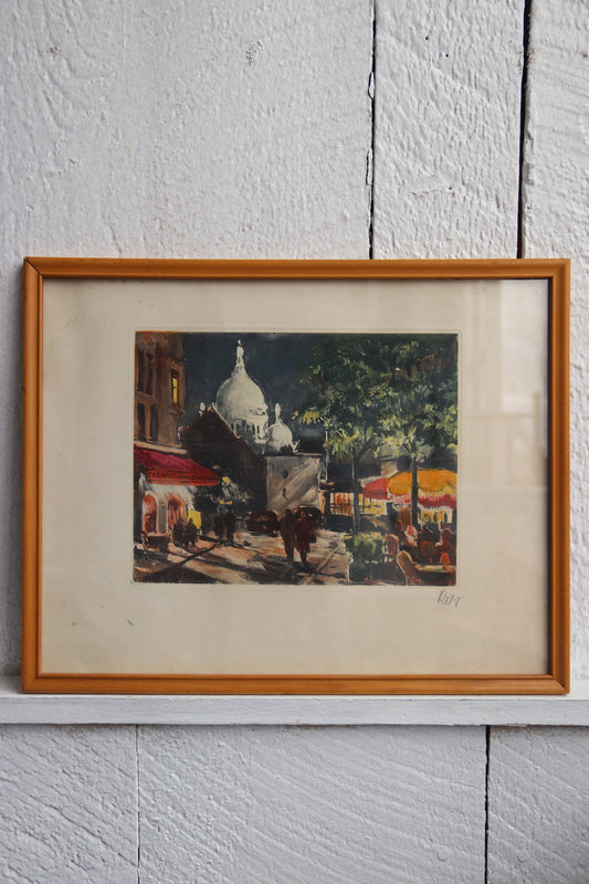 Vintage Framed Watercolor