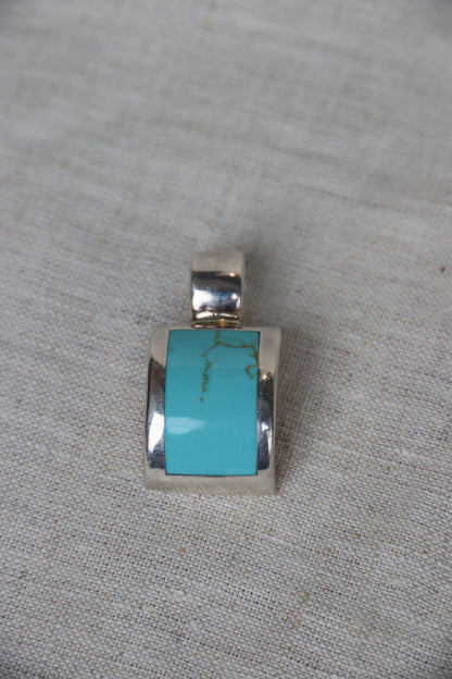 sterling silver mexico turquoise pendant