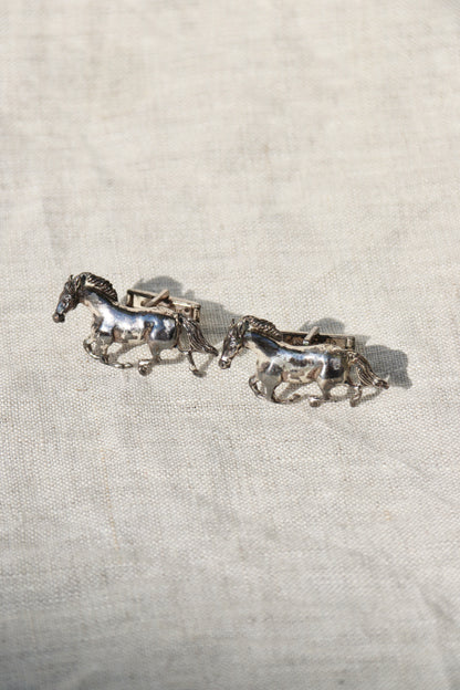 Sterling Silver Horse Cufflinks