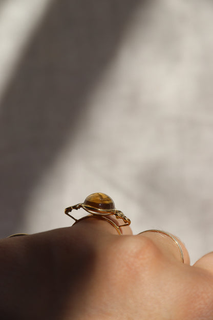 Quartz & Diamond Ring - 14K