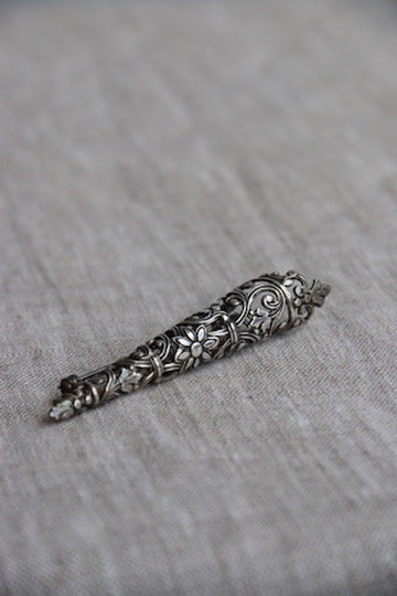 Sterling Silver Floral Vase Pin