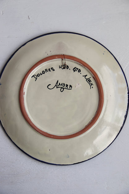Mexican Hand Painted Fish Design Ceramic Plate