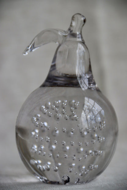 Controlled Bubble Glass Pear Figurine