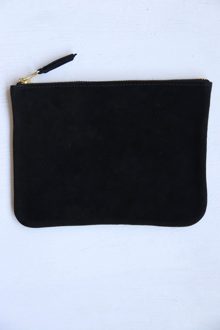 Kvinna Black Leather Pouch Bag