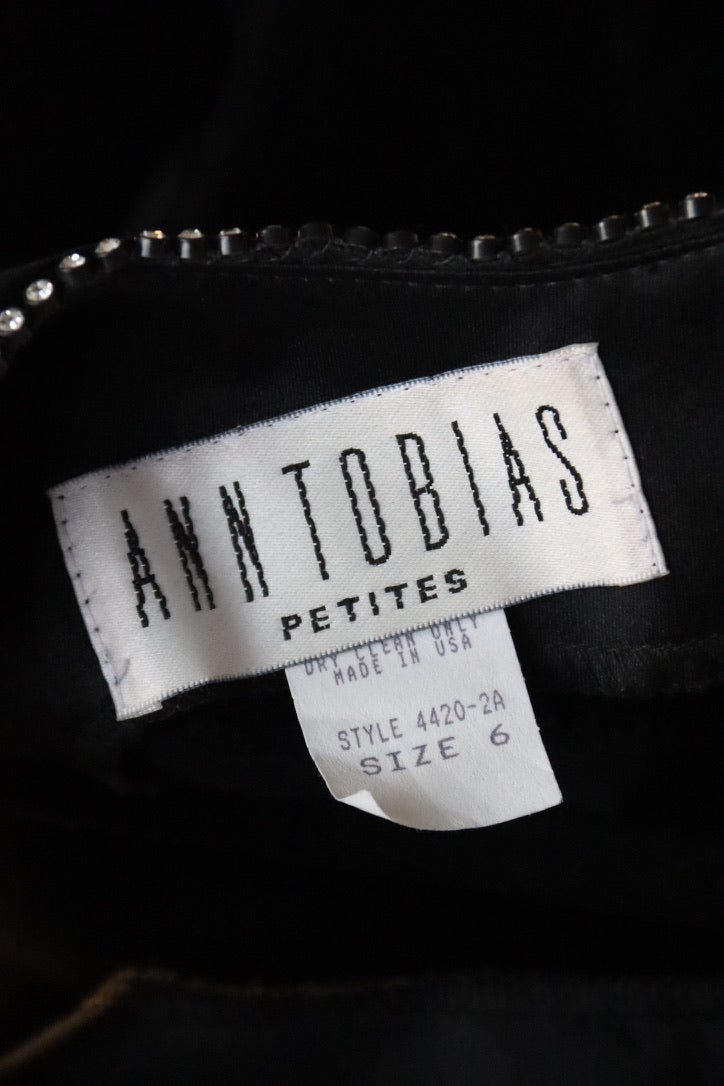 Ann Tobias Black Rhinestone Dress