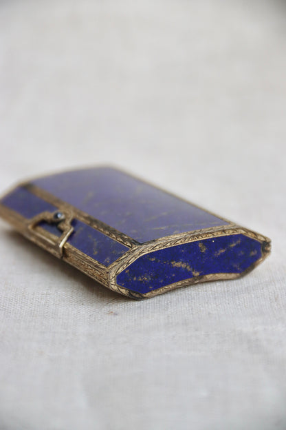 Lapis enamel silver case