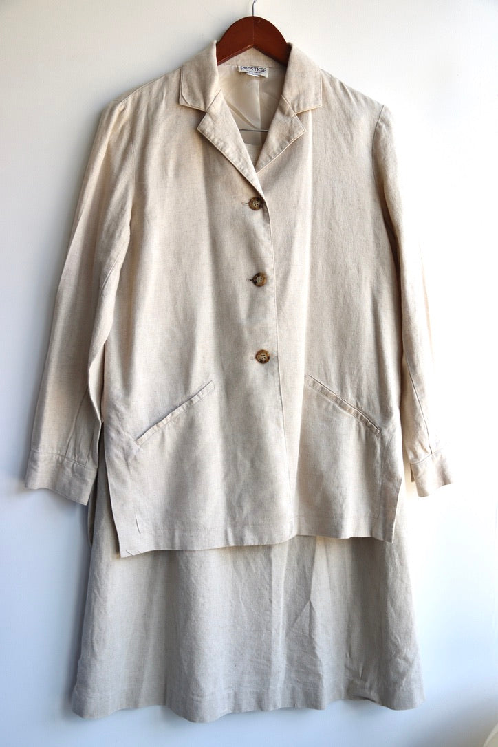 Vintage Prestige Linen Jacket and Skirt Set