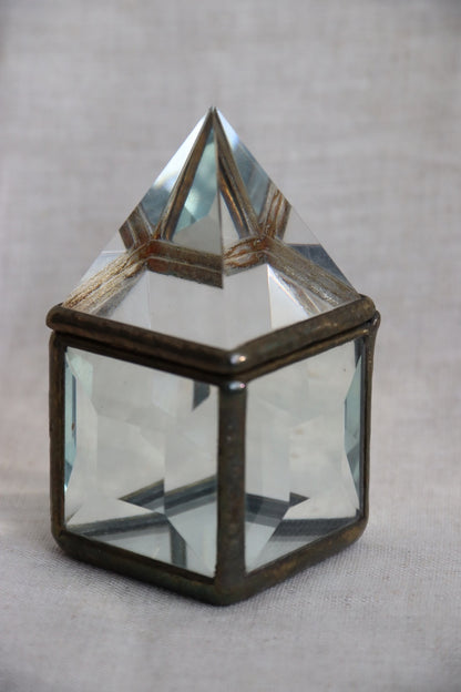 Vintage Saul Farber Beveled Glass Prism Boxes