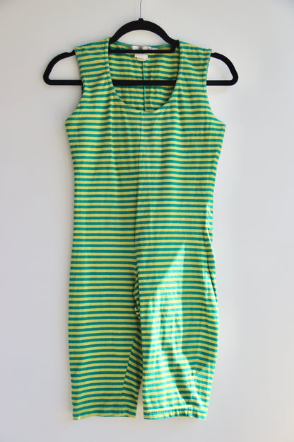 Tweeds Green and Yellow Striped Romper