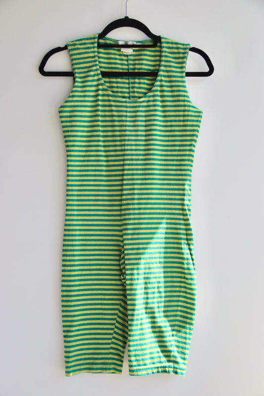 Tweeds Green and Yellow Striped Romper