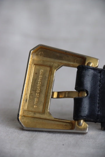 Vintage Liz Claiborne Black and Gold Belt