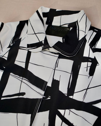 Norma Kamali Abstract Lines Trench Coat