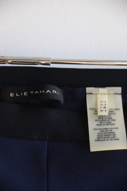 Elie Tahari Navy Blue Stretch Pants