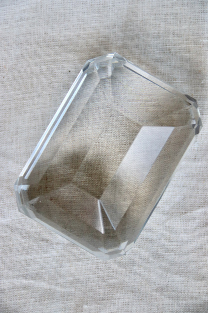Tiffany & Co  Emerald Cut Crystal Paperweight