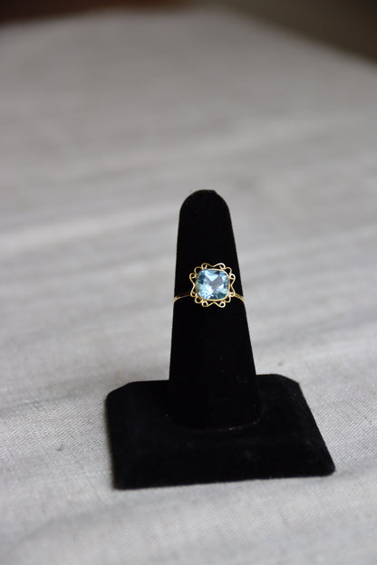 Blue Topaz Ring - 14K